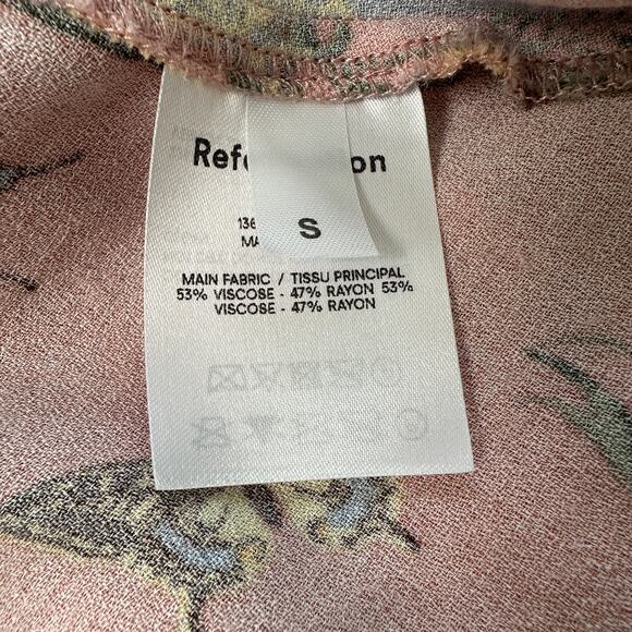 Reformation Midi Slip Dress Chianti Blush Pink Conga Tropical floral birds Small - Picture 10 of 13